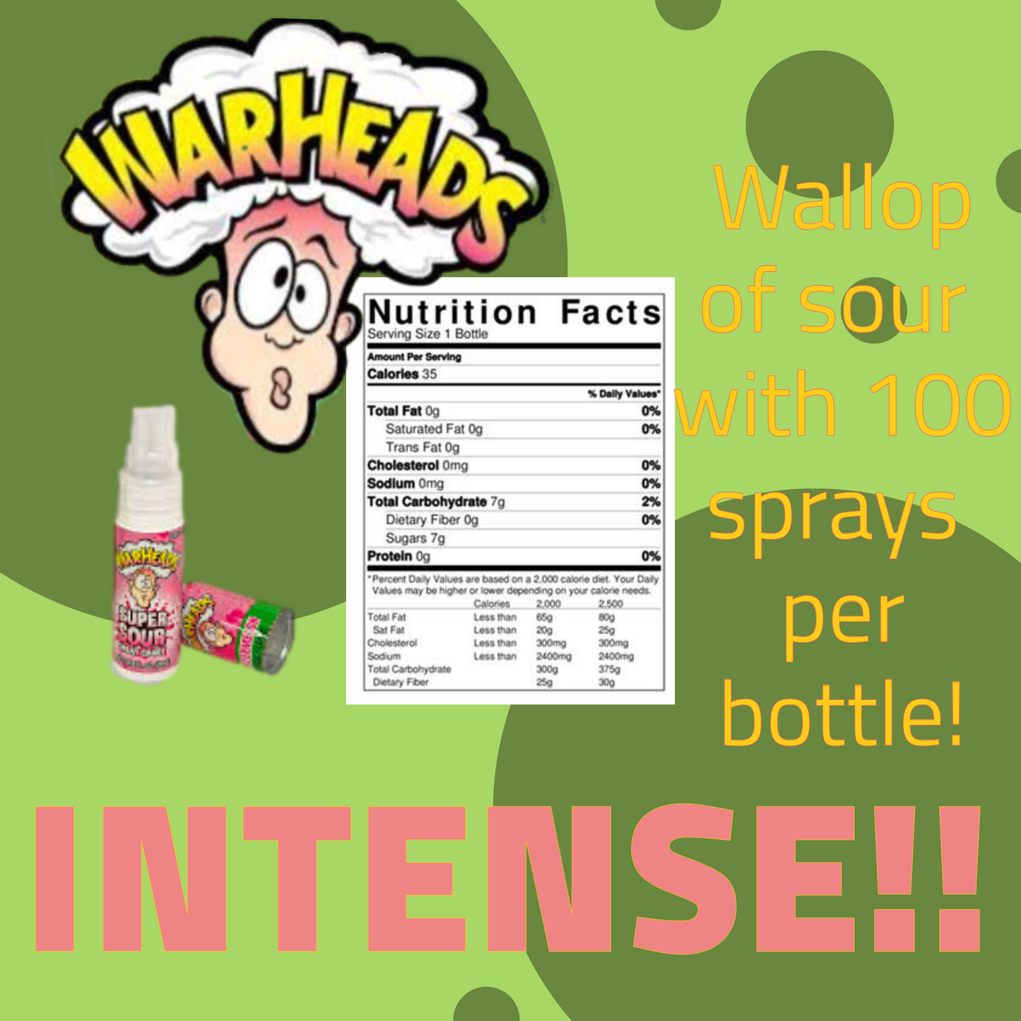 WARHEADS EXTREME SOUR SPRAY AND DROPS BUNDLE Warheads Super Sour Spray Candy 0.68 Oz Each And Double Drops Liquid Sour Candy 1 Oz Each Assorted Fruit Flavors (6 Pack)