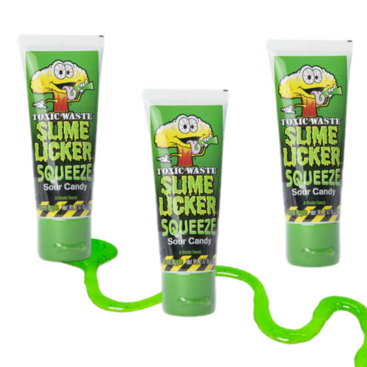 SQUEEZE SOUR CANDY 3 Slime Lickers 2.47 Oz Tubes Of Gel Candy in Green Apple (3 Pack, 7.41 Oz Total)