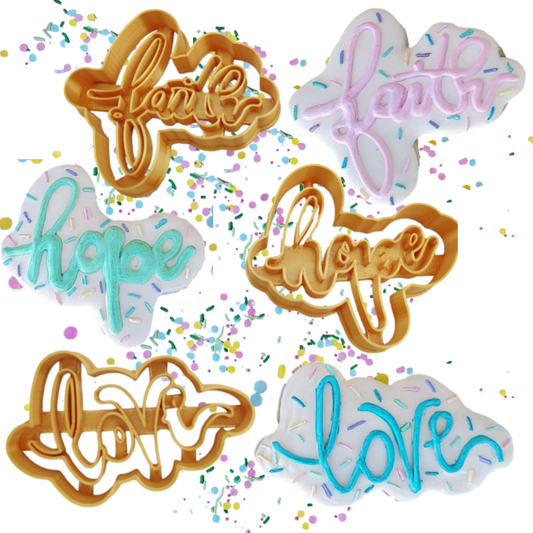 Love Cookie Cutter With Faith And Hope