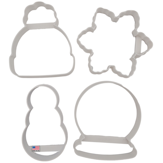 Snowflake Cookie cutter With Snowman Snowglobe And Beanie