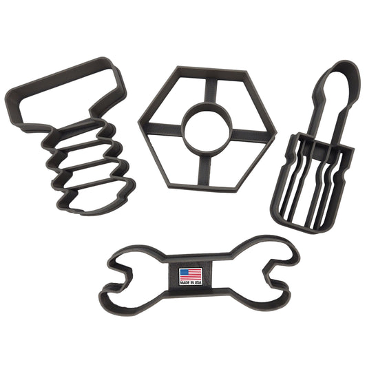 Bolt and Nut Set Of Cookie Cutters With Wrench And Screwdriver Tools