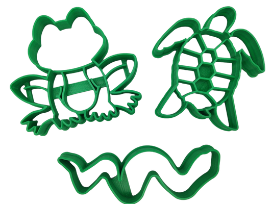 Sea Turtle, Frog, And Snake Reptile Cookie Cutters