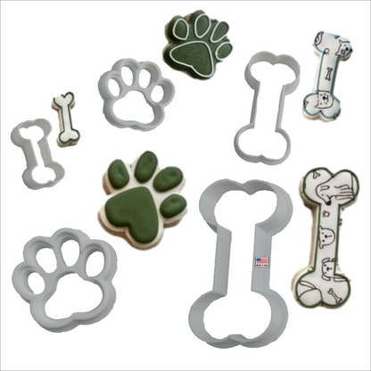 Dog Cookie Cutters Bones and Paws